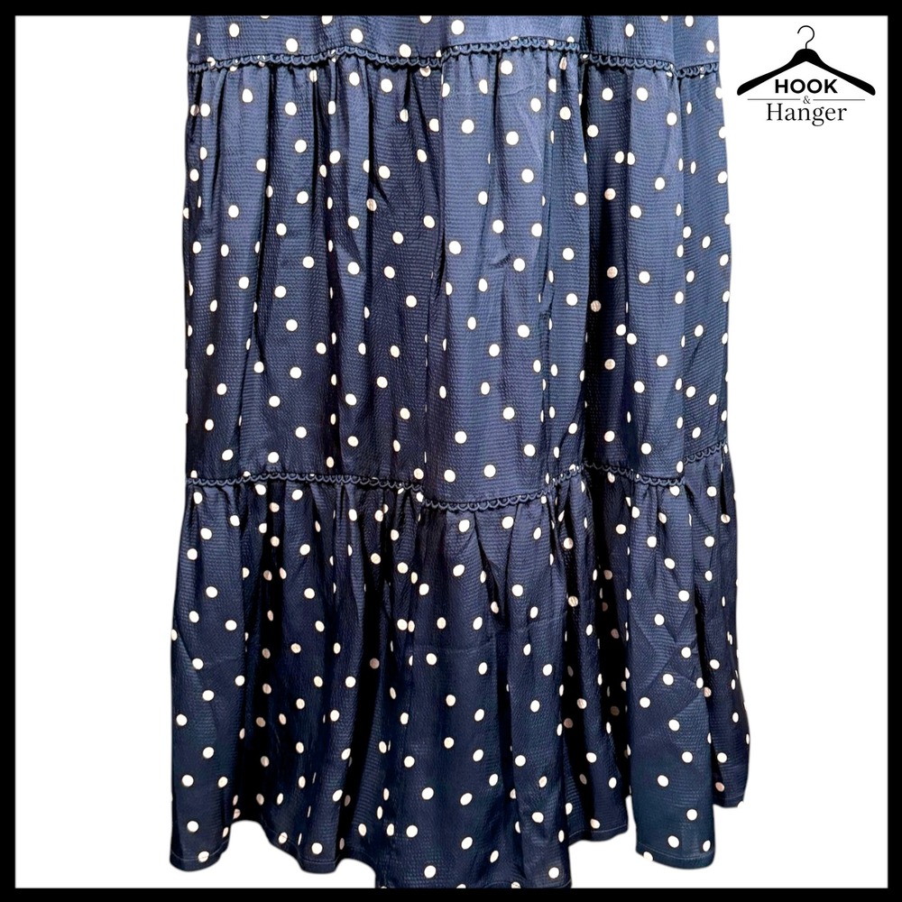 Boden‎ Pippa Navy White Polka Dot Maxi Dress 6 R Spring Wedding Guest Graduation - Picture 12 of 16